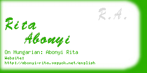 rita abonyi business card